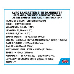 Cobi 5758 II WW Avro Lancaster B. III Dambuster, 1:48, 1747 k, 3 f EXECUTIVE EDITION