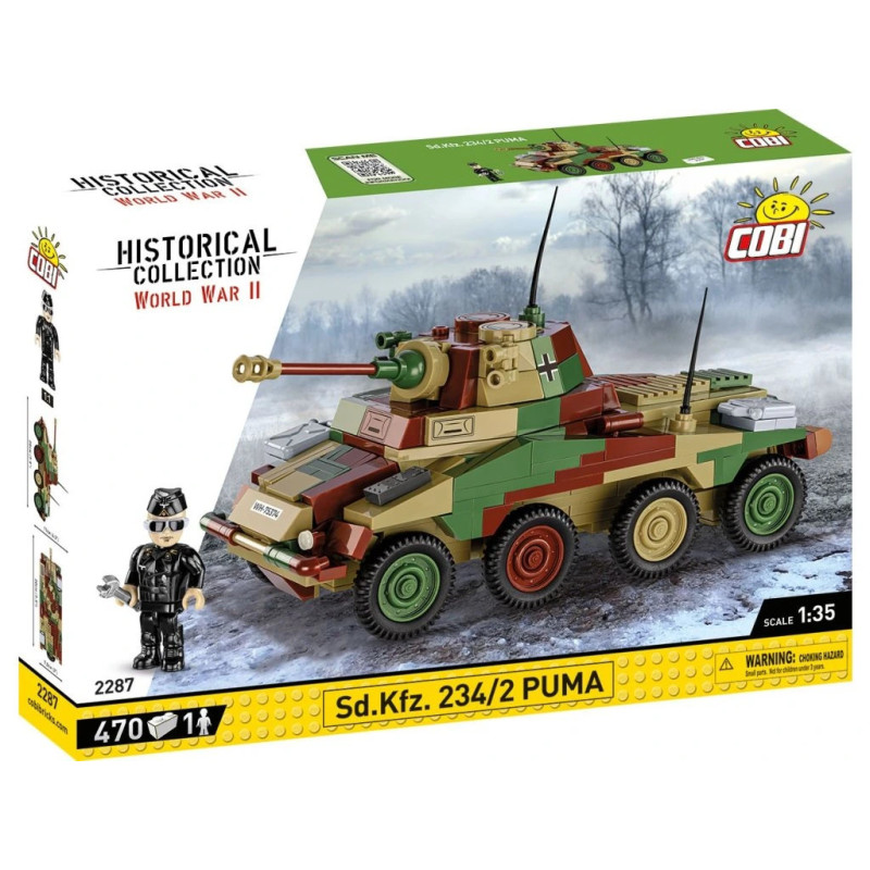 Cobi 2287 II WW Sd. Kfz 234/2 Puma, 1:35, 470 k, 1 f