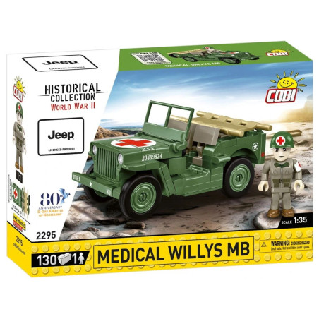 Cobi 2295 II WW Sanitka Willys MB D-DAY, 1:35, 130 k, 1 f
