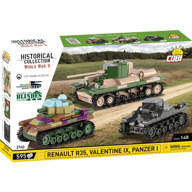 Cobi 2740 Renault R35, Valentine IX, Panzer I, 1:35, 595 k