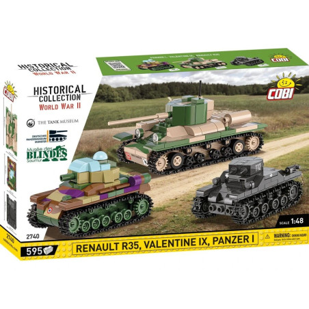 Cobi 2740 Renault R35, Valentine IX, Panzer I, 1:35, 595 k