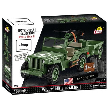 Cobi 2804 Willys MB s přívěsem 1:12, 1580 k EXECUTIVE EDITION