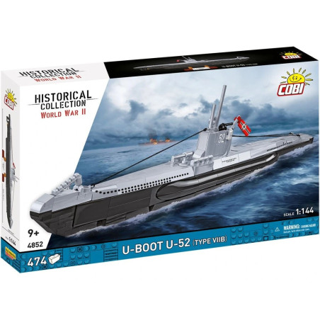 Cobi 4852 II WW U-Boot U-52 (type VIIB), 1:144, 474 k
